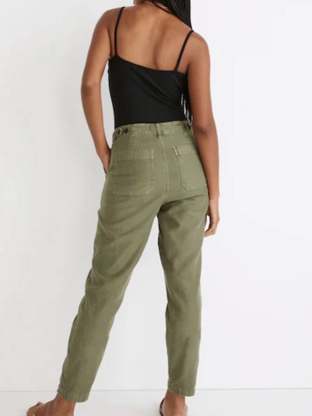 Madewell Olive Green Curvy Griff Tapered Fatigue Pants Gorpcore Cotton